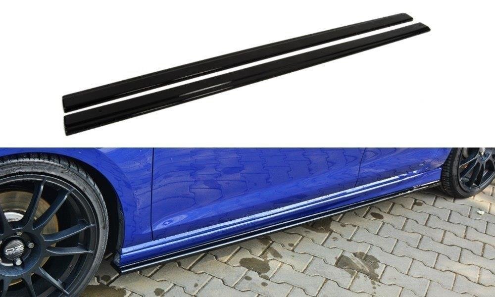 Street+ Seitenschweller Leisten V.1 passend für VW Golf R / R-Line Mk7 schwarz Hochglanz