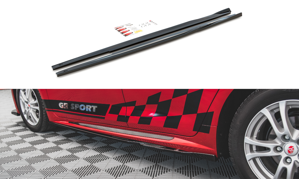Street+ Seitenschweller Leisten passend für Toyota Corolla GR Sport Hatchback XII schwarz Hochglanz