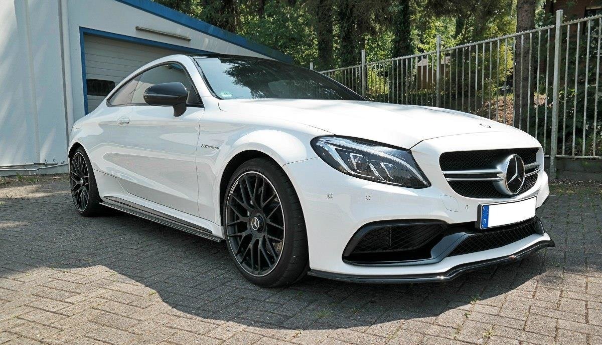 Street+ Spoilerlippe Front Ansatz V.1 passend für Mercedes C-Klasse C205 63 AMG Coupe schwarz Hochglanz