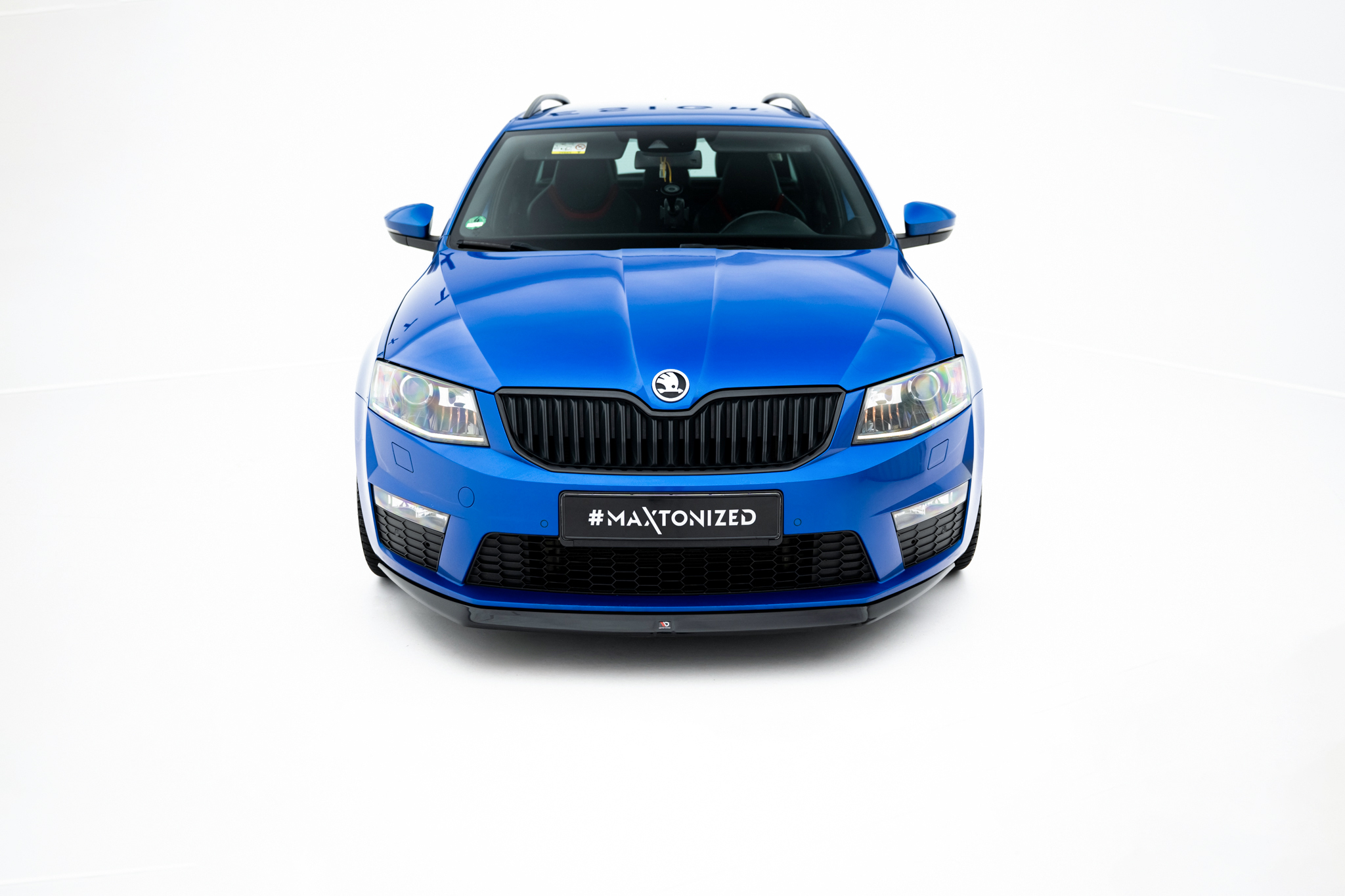 Street+ Spoilerlippe Front Ansatz V.2 passend für Skoda Octavia RS Mk3 schwarz Hochglanz