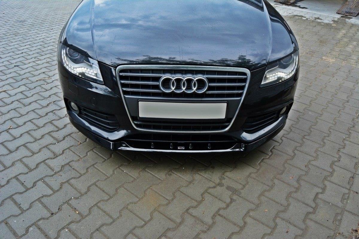 Street+ Spoilerlippe Front Ansatz V.1 passend für Audi A4 Limousine / Avant B8 schwarz Hochglanz