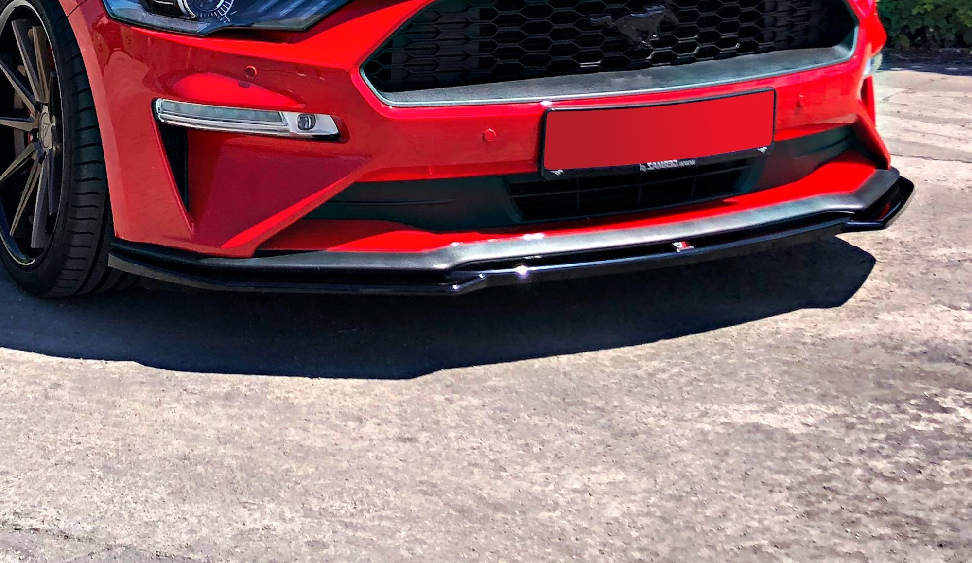 Street+ Spoilerlippe Front Ansatz V.1 passend für Ford Mustang Mk. 6 FL schwarz Hochglanz