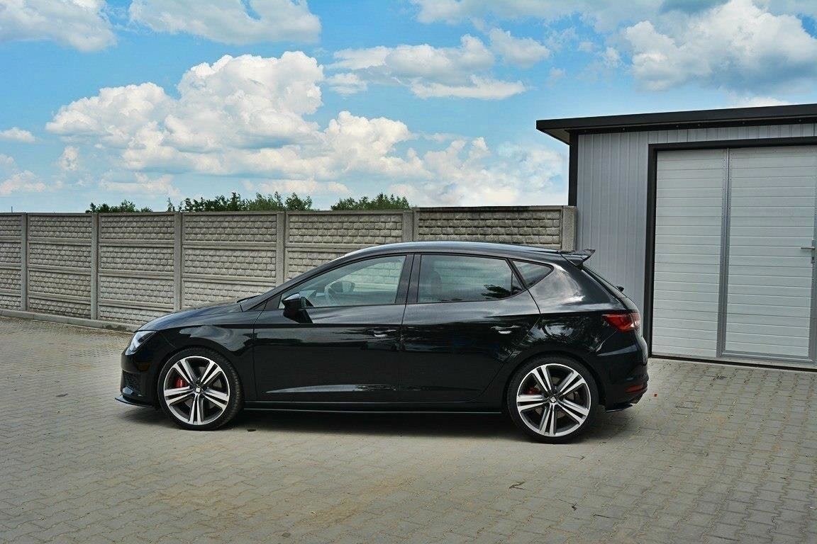 Street+ Seitenschweller Leisten passend für Seat Leon III CUPRA / FR schwarz Hochglanz