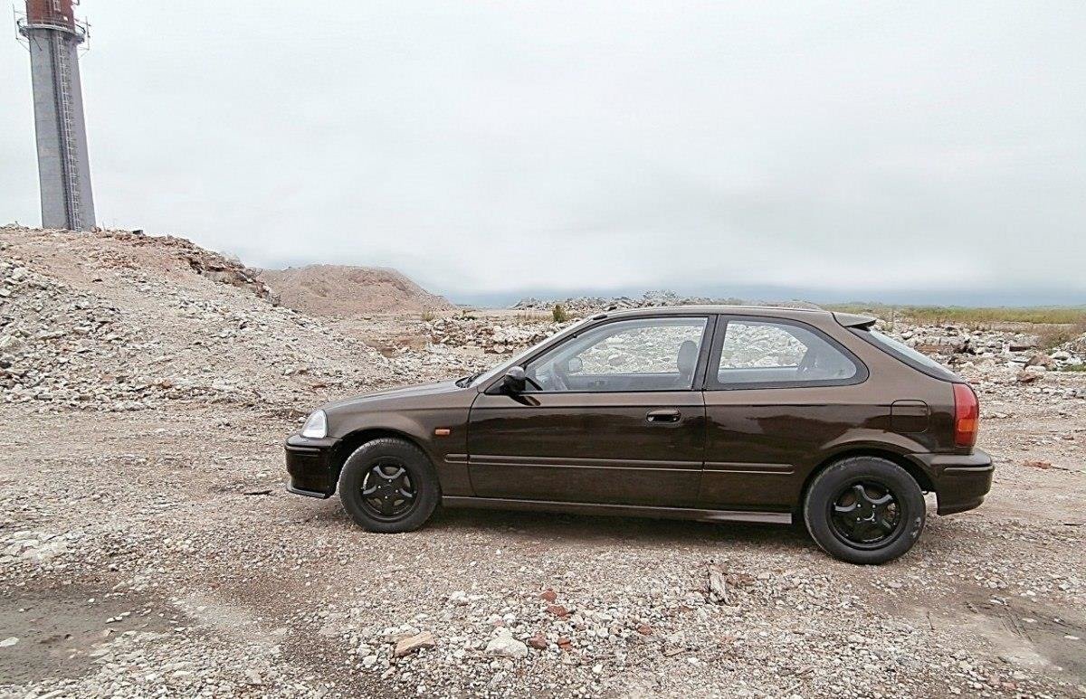 Street+ Spoilerlippe Front Ansatz passend für Honda Civic MK6 EJ9 schwarz Hochglanz