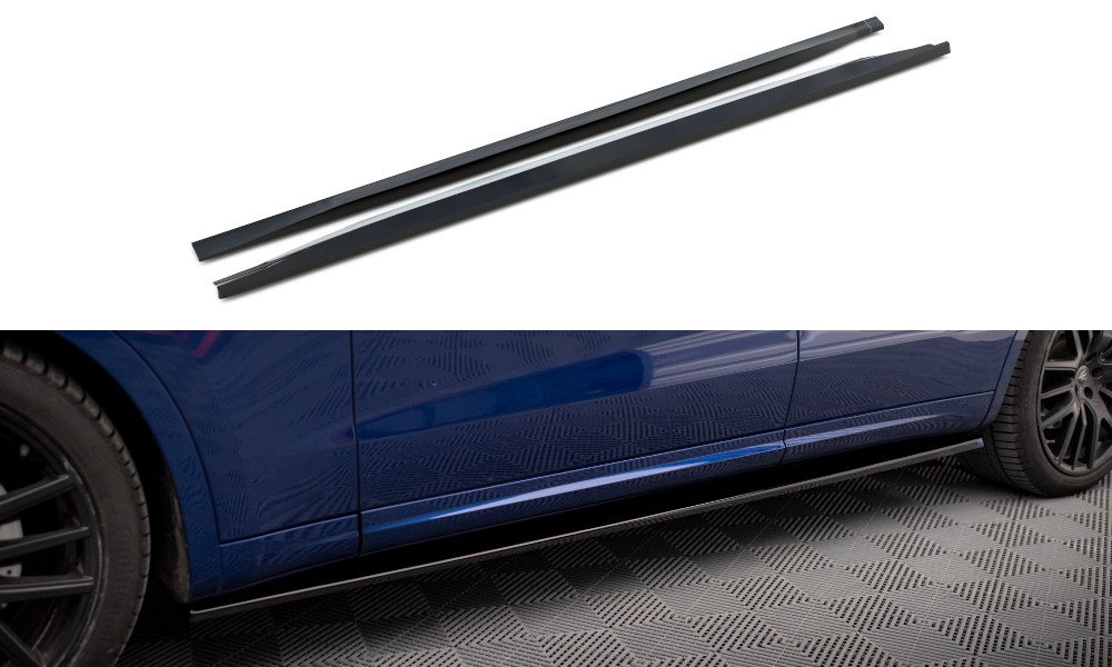 Seitenschweller Ansatz Paar passend für Maserati Levante GTS / Trofeo Mk1 schwarz Hochglanz