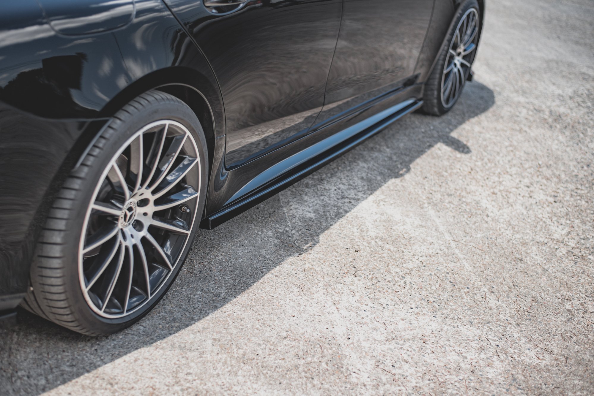 Seitenschweller Ansatz für Mercedes-AMG CLS 53 C257 schwarz Hochglanz
