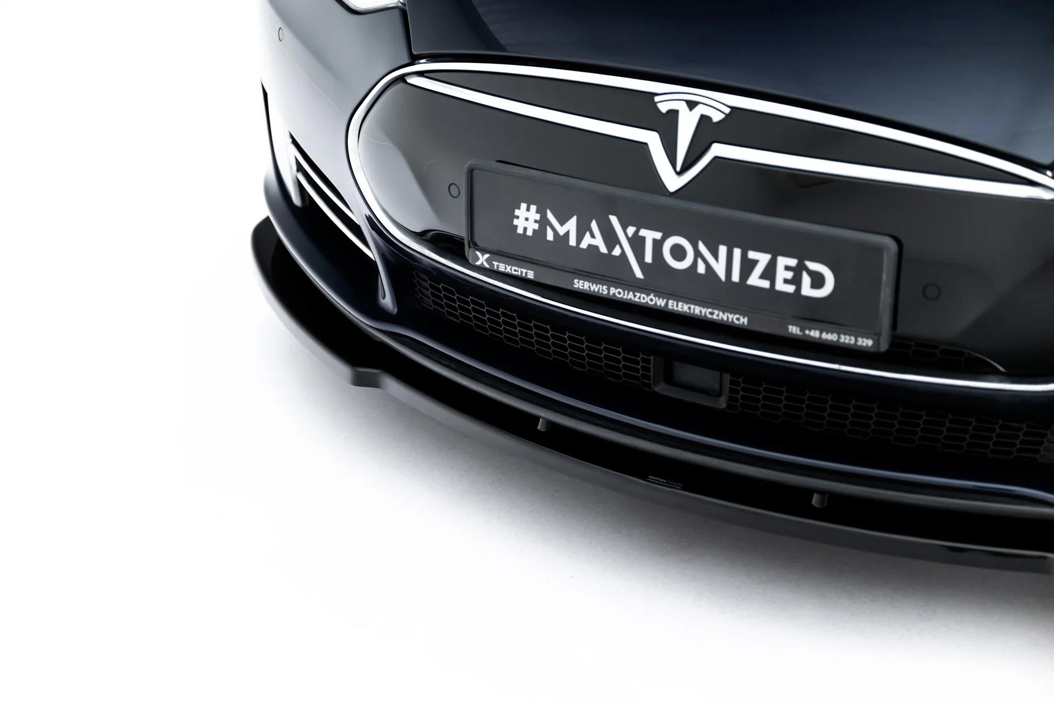 Frontlippe V.2 passend für Tesla Model S Mk1 schwarz Hochglanz