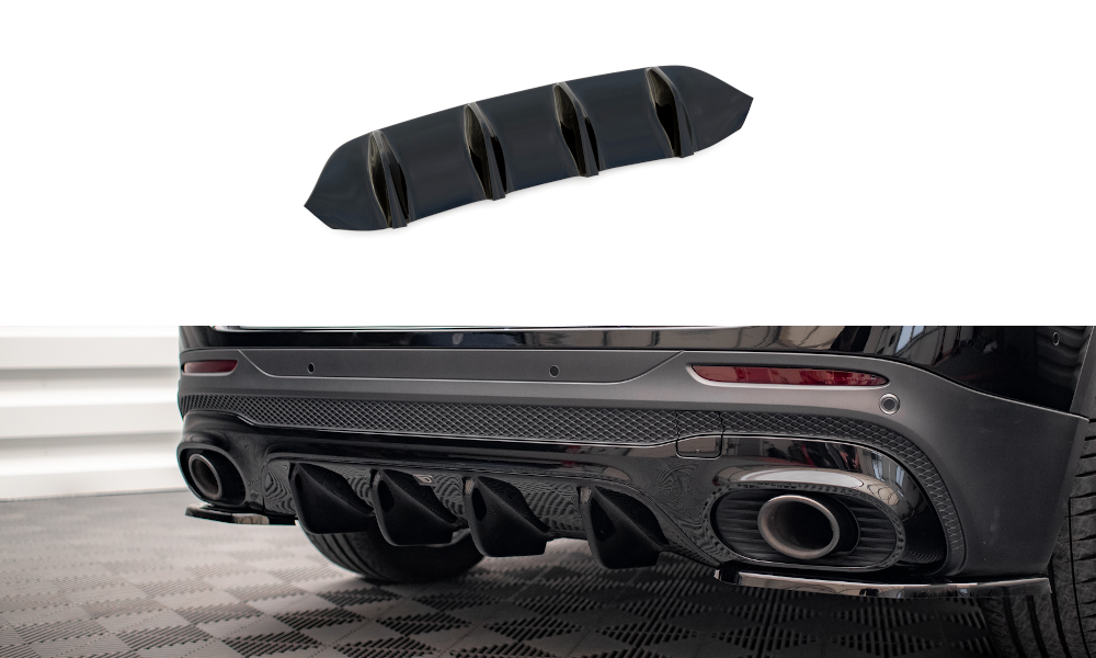 Street+ Heck Ansatz Diffusor passend für Mercedes-AMG GLB 35 / AMG-Line X247 schwarz Hochglanz