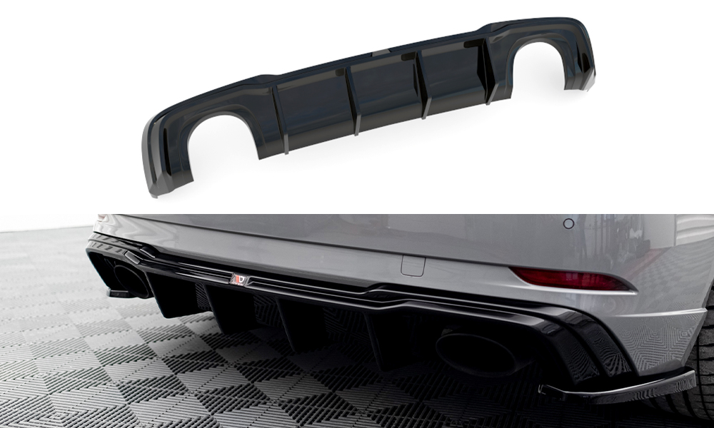 Street+ Heck Ansatz Diffusor V.2 passend für Audi RS3 8V Sportback FL schwarz Hochglanz