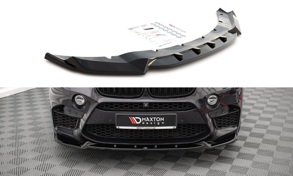 Street+ Spoilerlippe Front Ansatz V.1 passend für BMW X5 M F85 / X6 M F86 schwarz Hochglanz
