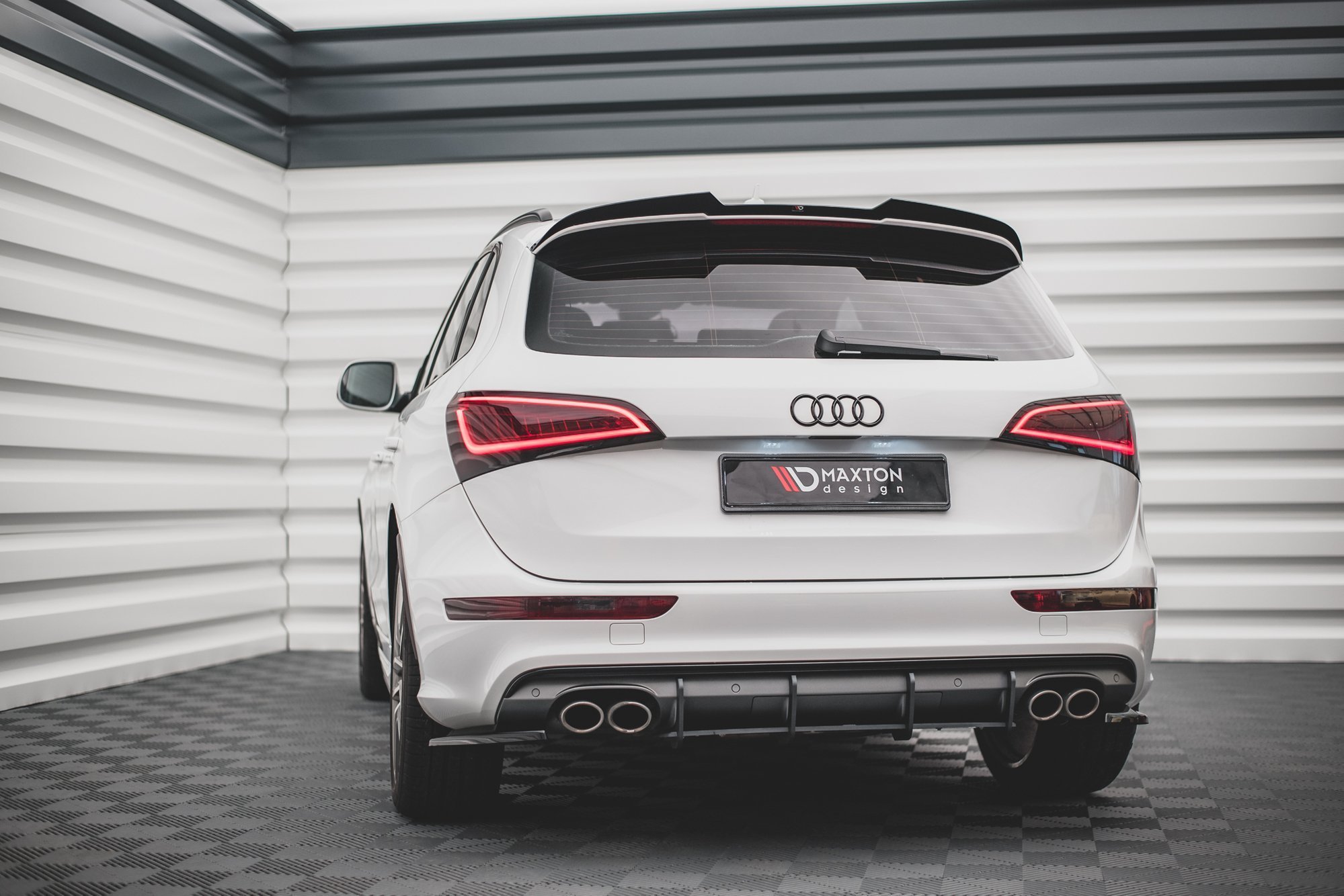 Street Pro Heckschürze Heck Ansatz Diffusor passend für Audi SQ5 Mk1 8R rot