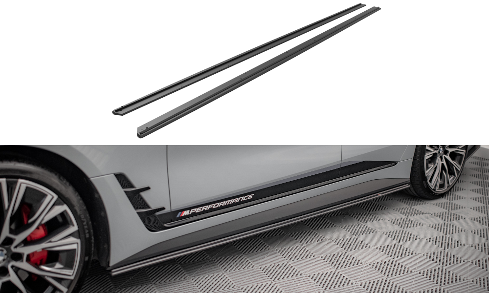 Street Pro Seitenschweller Leisten passend für BMW 4er Gran Coupe M-Paket G26 rot