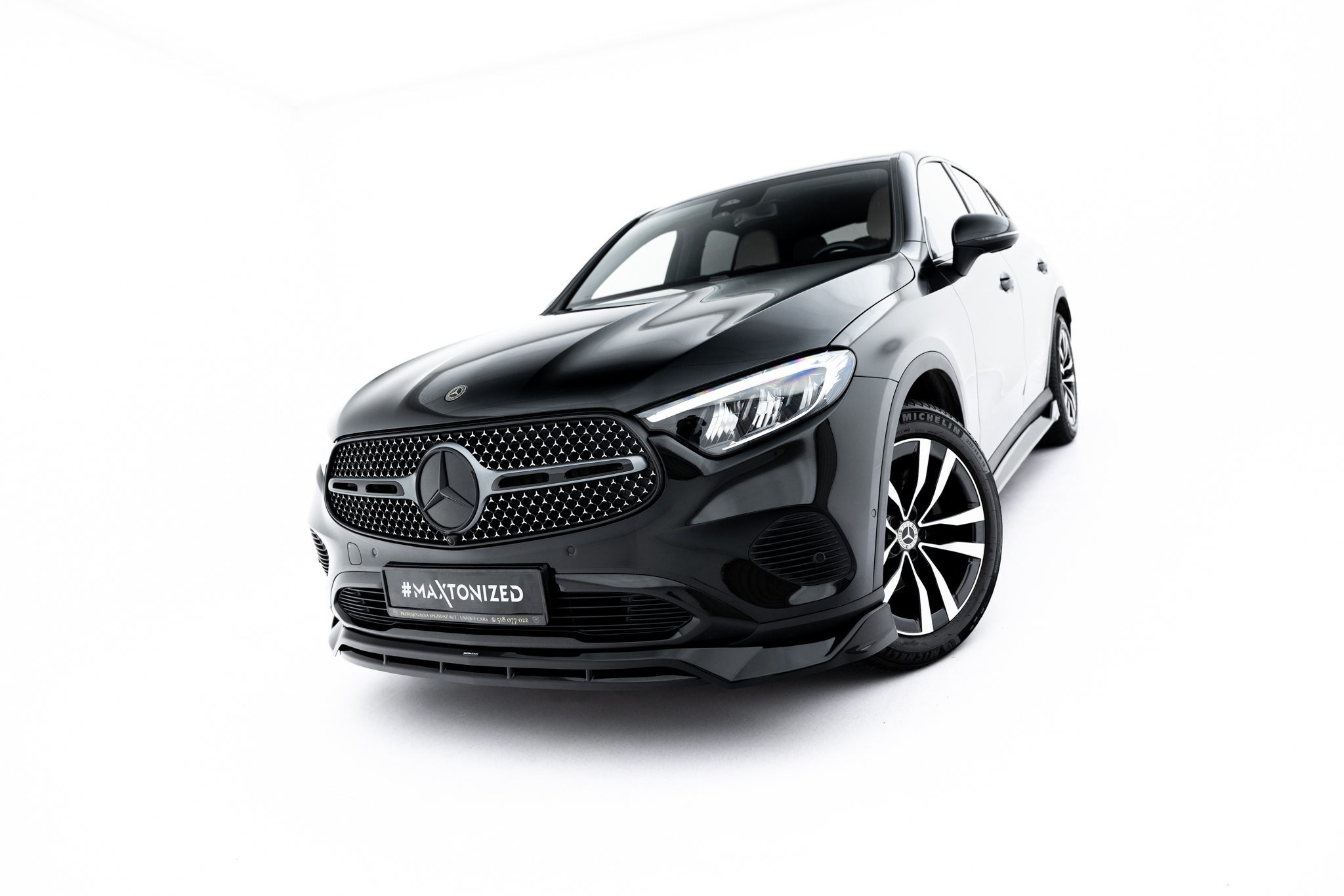 Street+ Spoilerlippe Front Ansatz passend für Mercedes GLC Coupe C254 schwarz Hochglanz