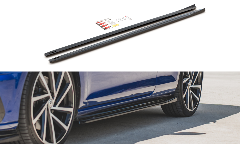 Seitenschweller Ansatz für V.4 VW Golf 7 R / R-Line Facelift Carbon Look