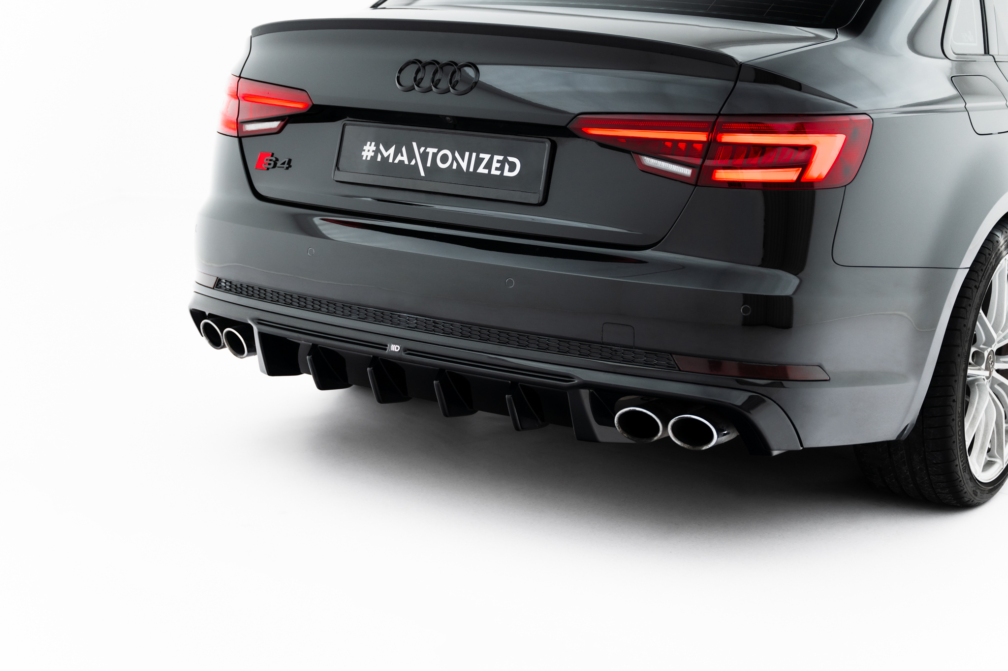Street+ Heck Ansatz Diffusor passend für Audi S4 Limousine / Avant B9 schwarz Hochglanz