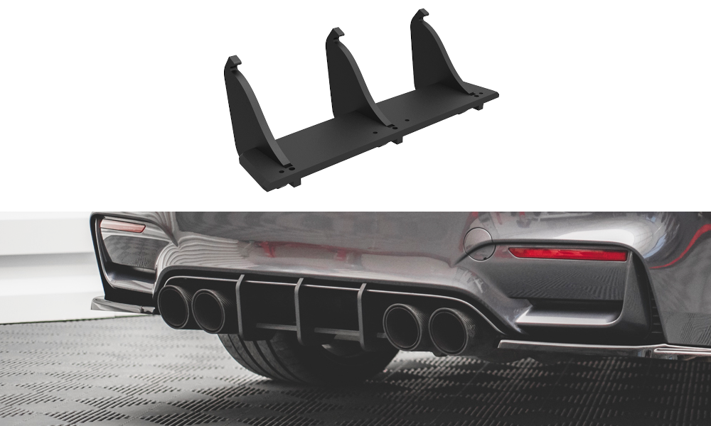 Street Pro Heckschürze Heck Ansatz Diffusor passend für BMW M4 F82 schwarz-rot