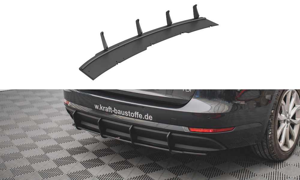 Street Pro Heckschürze Heck Ansatz Diffusor passend für Audi A4 Avant B9 rot