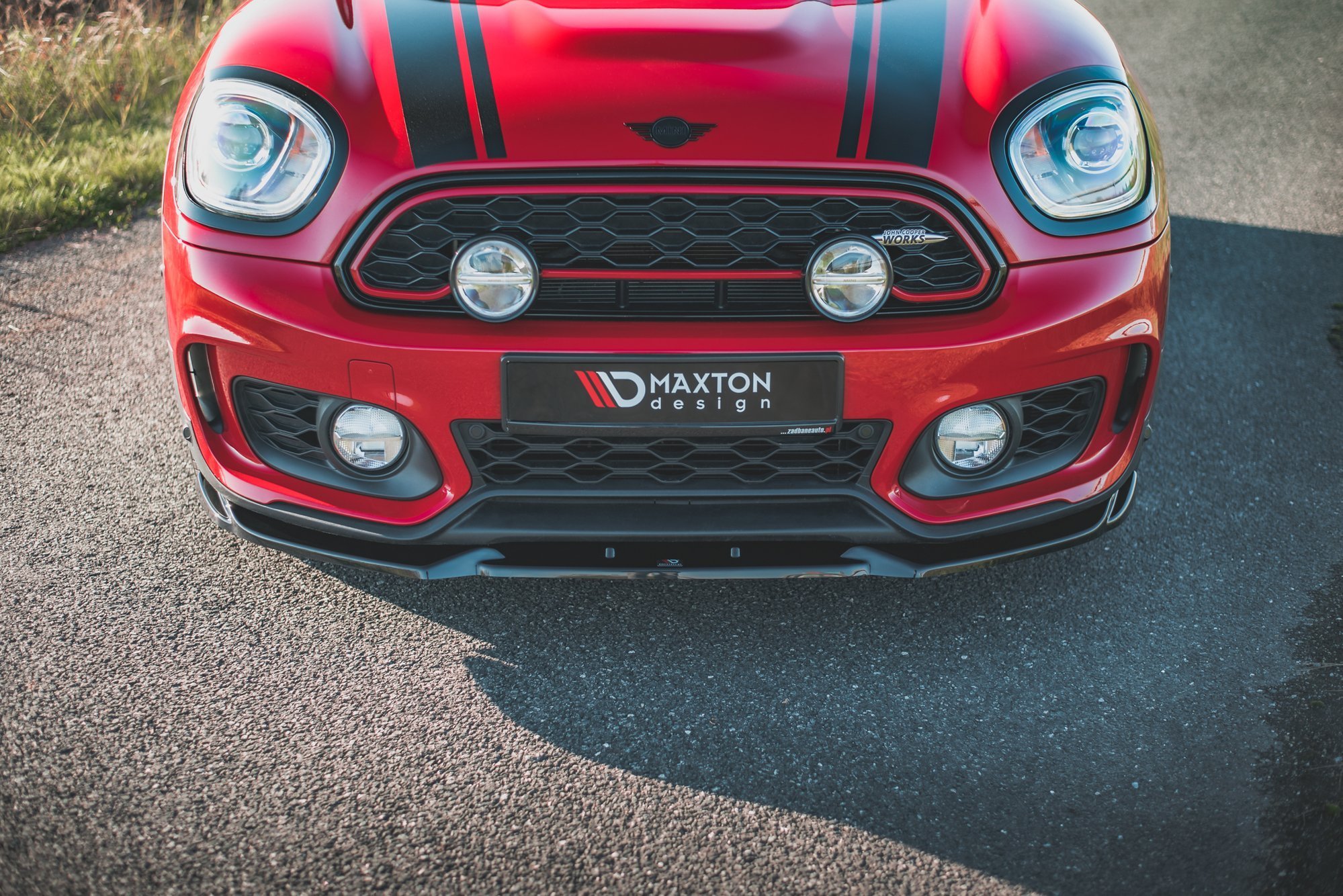 Street+ Spoilerlippe Front Ansatz V.1 passend für Mini Countryman Mk2 F60 JCW schwarz Hochglanz