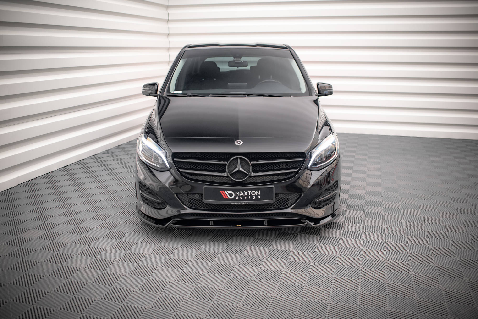 Street+ Spoilerlippe Front Ansatz passend für Mercedes B W246 FL schwarz Hochglanz