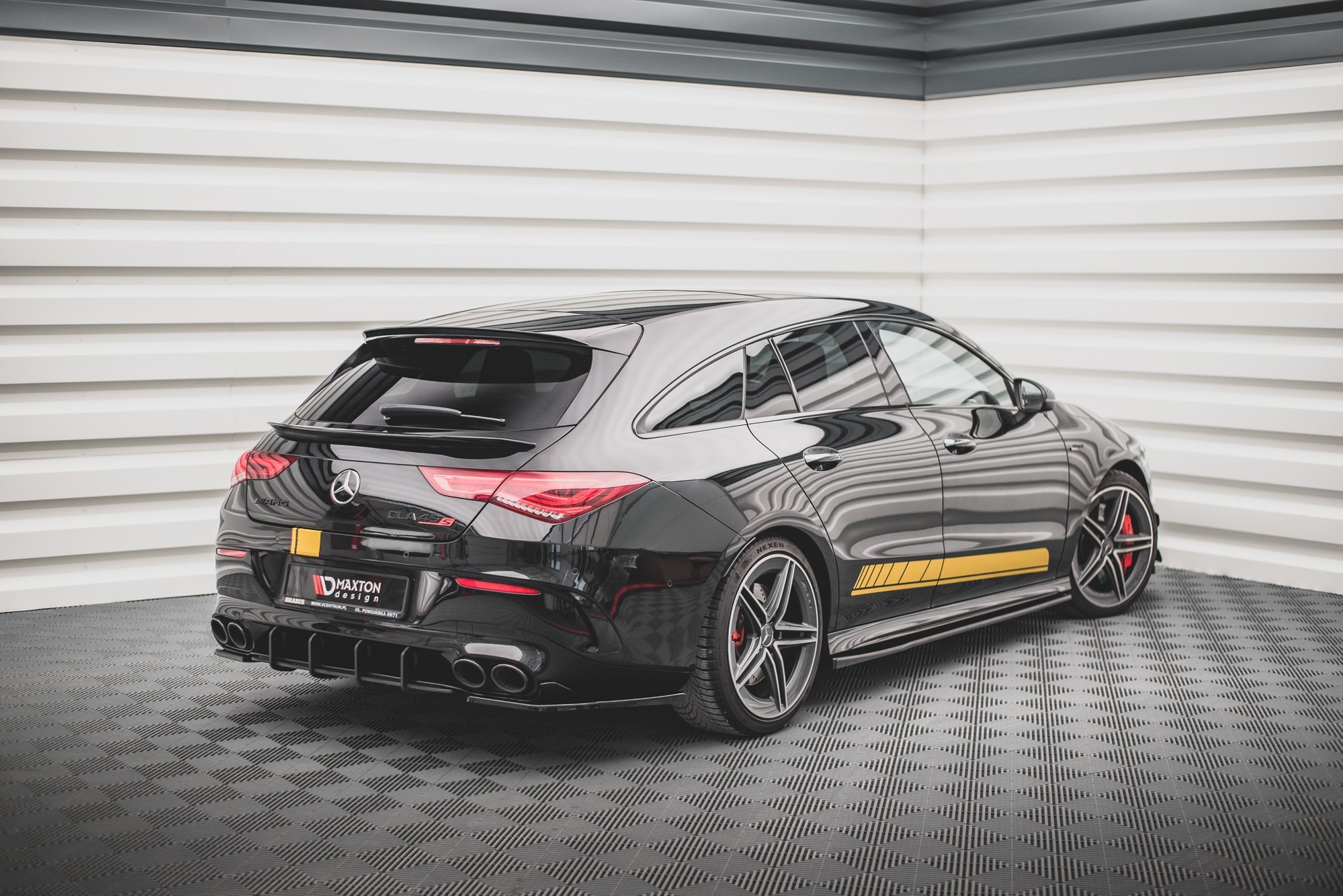 Street+ Heck Ansatz Flaps passend für Mercedes-AMG CLA 35 Aero / 45 Aero C118 schwarz Hochglanz