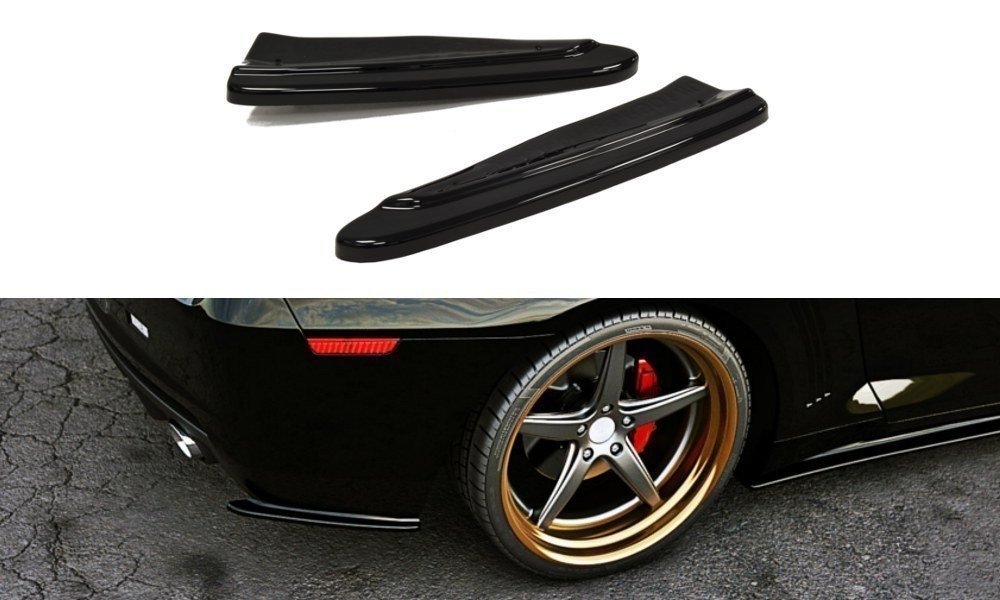 Heck Ansatz Flaps Diffusor für CHEVROLET CAMARO V SS - EU, US VERSION vor Facelift Carbon Look
