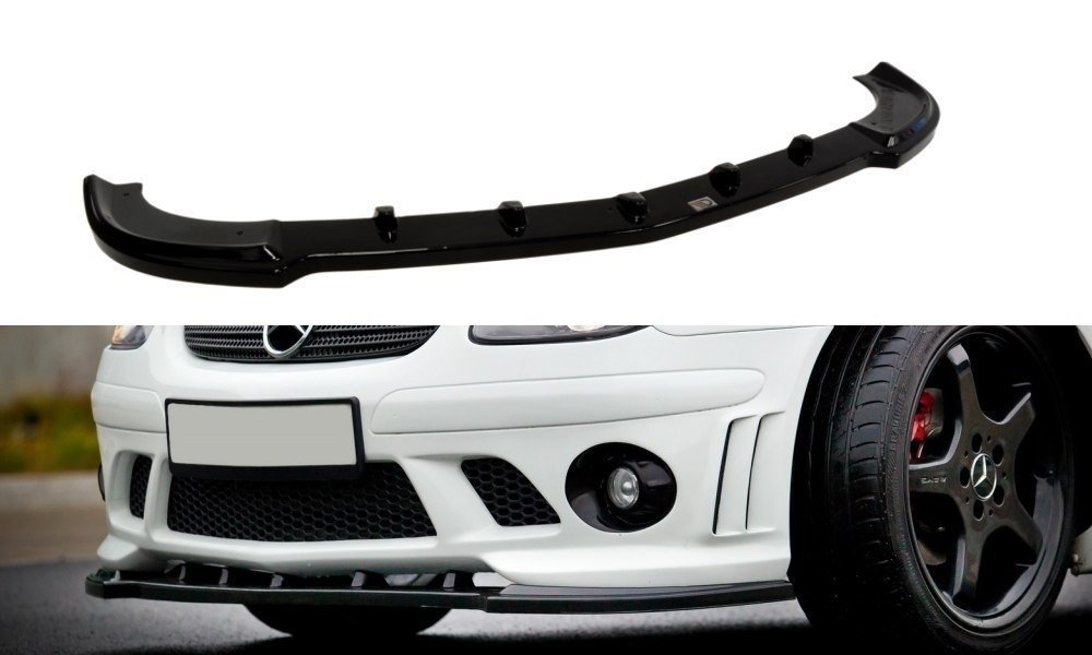 Street+ Spoilerlippe Front Ansatz passend für Mercedes SLK R170 für AMG 204 Stoßstange schwarz Hochglanz