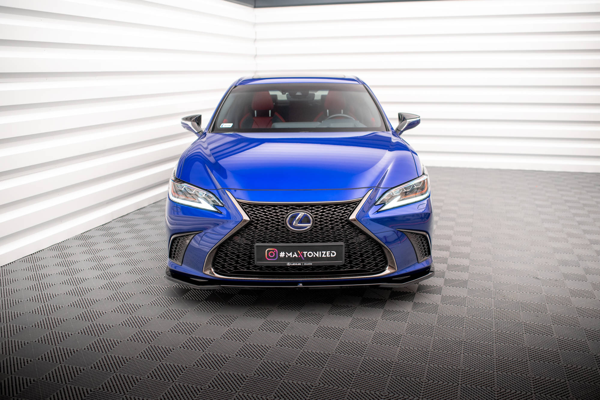 Street+ Spoilerlippe Front Ansatz V.1 passend für Lexus ES F Sport Mk7 schwarz Hochglanz