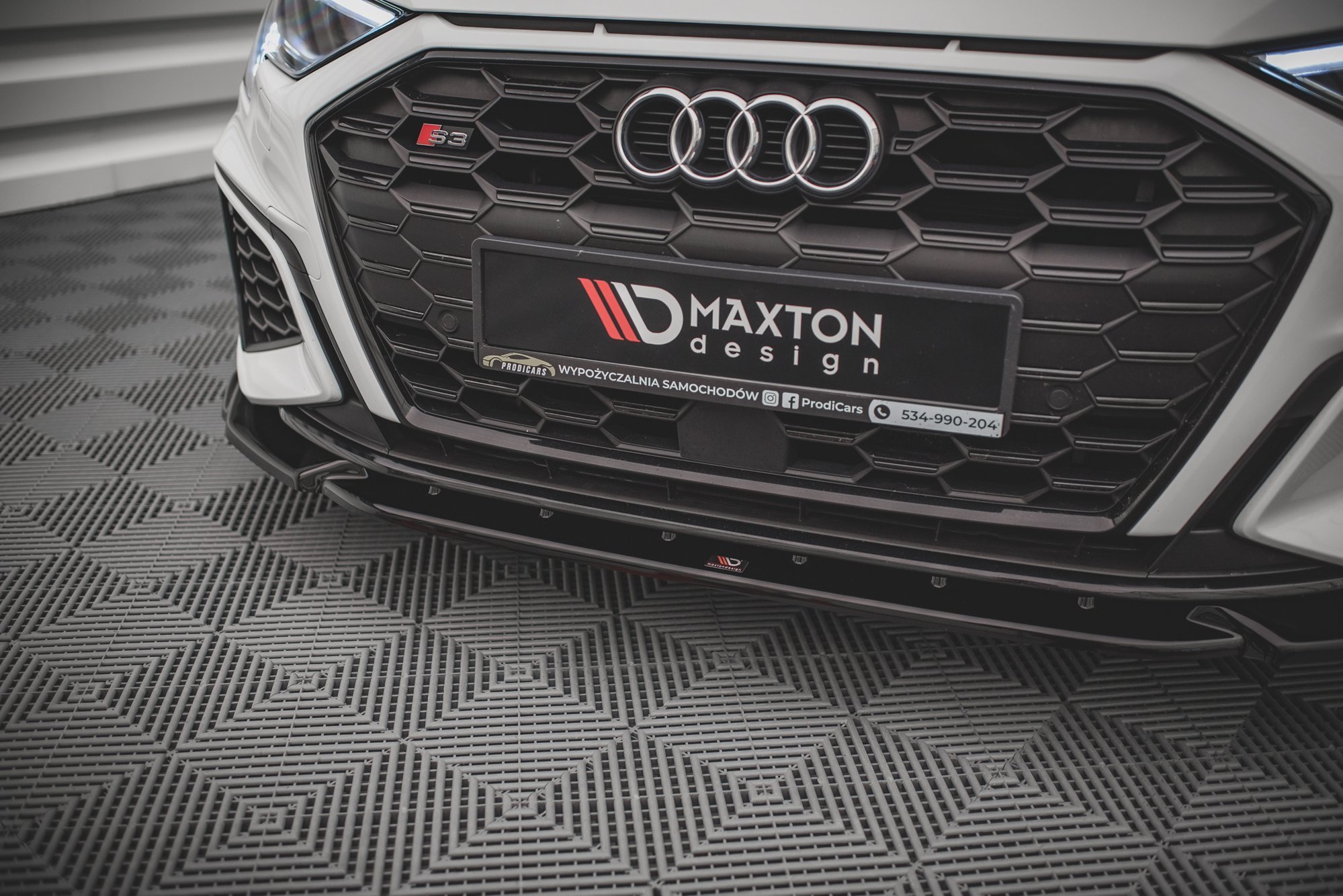 Street+ Spoilerlippe Front Ansatz V.3 passend für Audi S3 / A3 S-Line 8Y schwarz Hochglanz