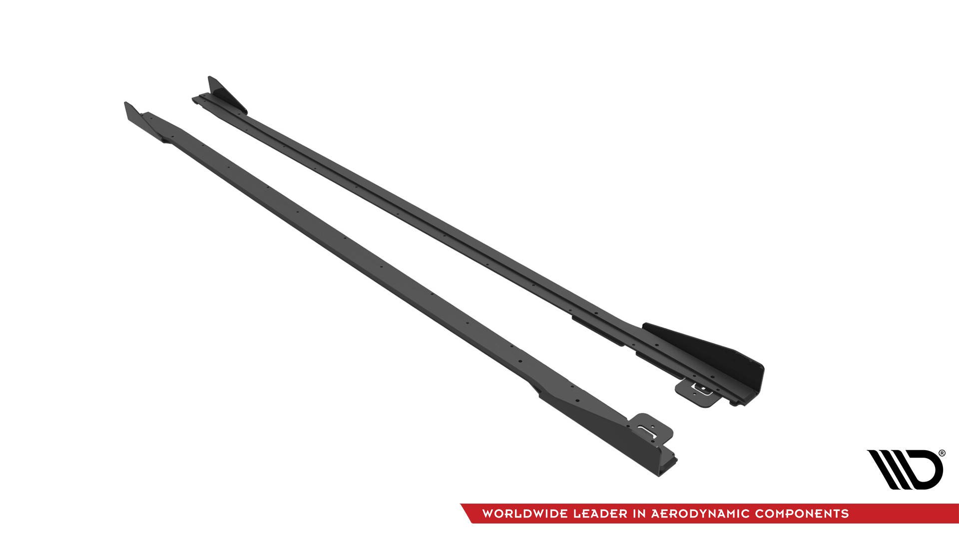 Street Pro Seitenschweller Leisten V.1 + Flaps passend für Ford Mustang GT Mk6 FL schwarz Hochglanz