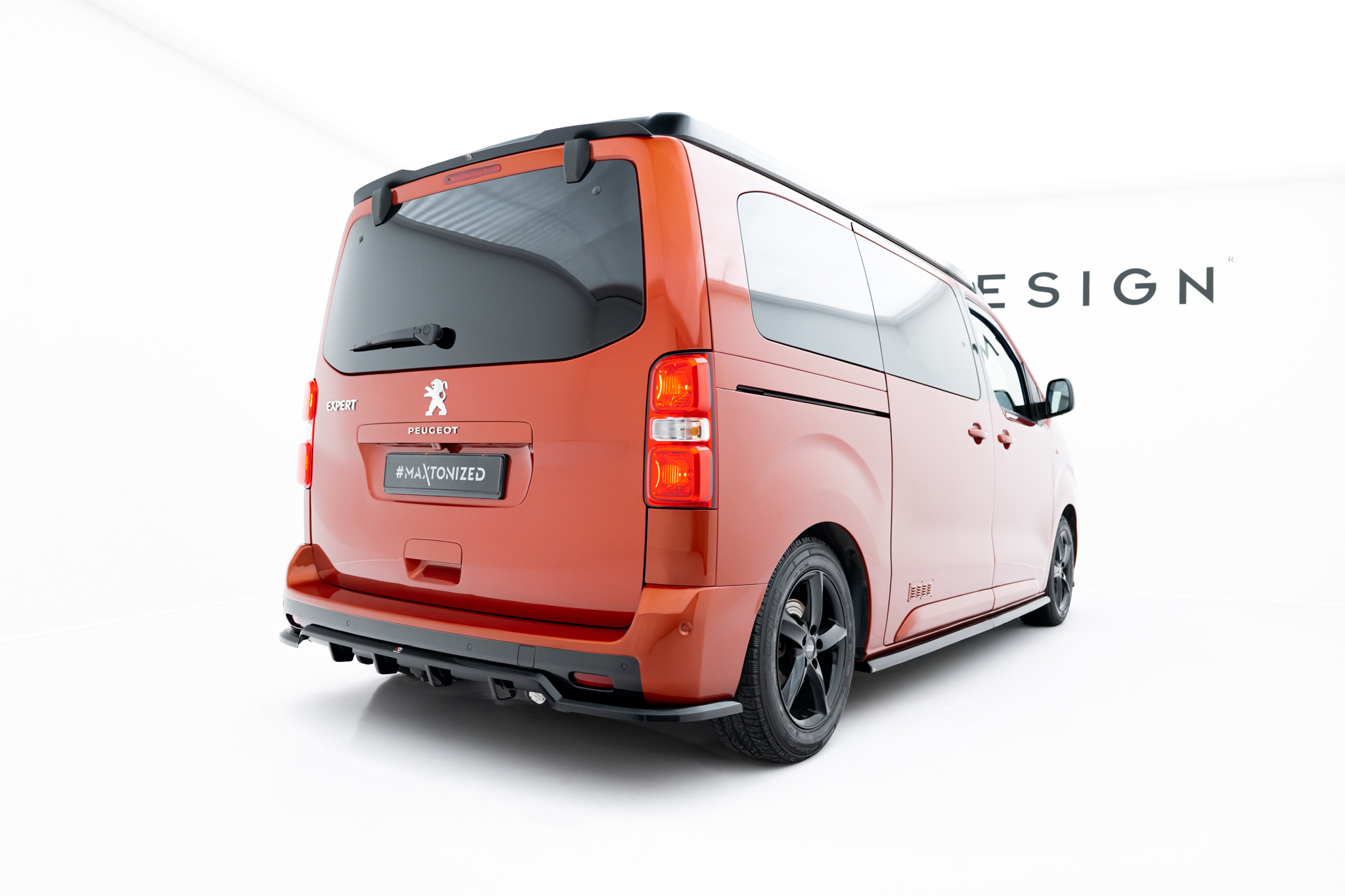 Heck Spoiler Aufsatz Abrisskante passend für Peugeot Expert Mk3 schwarz Hochglanz