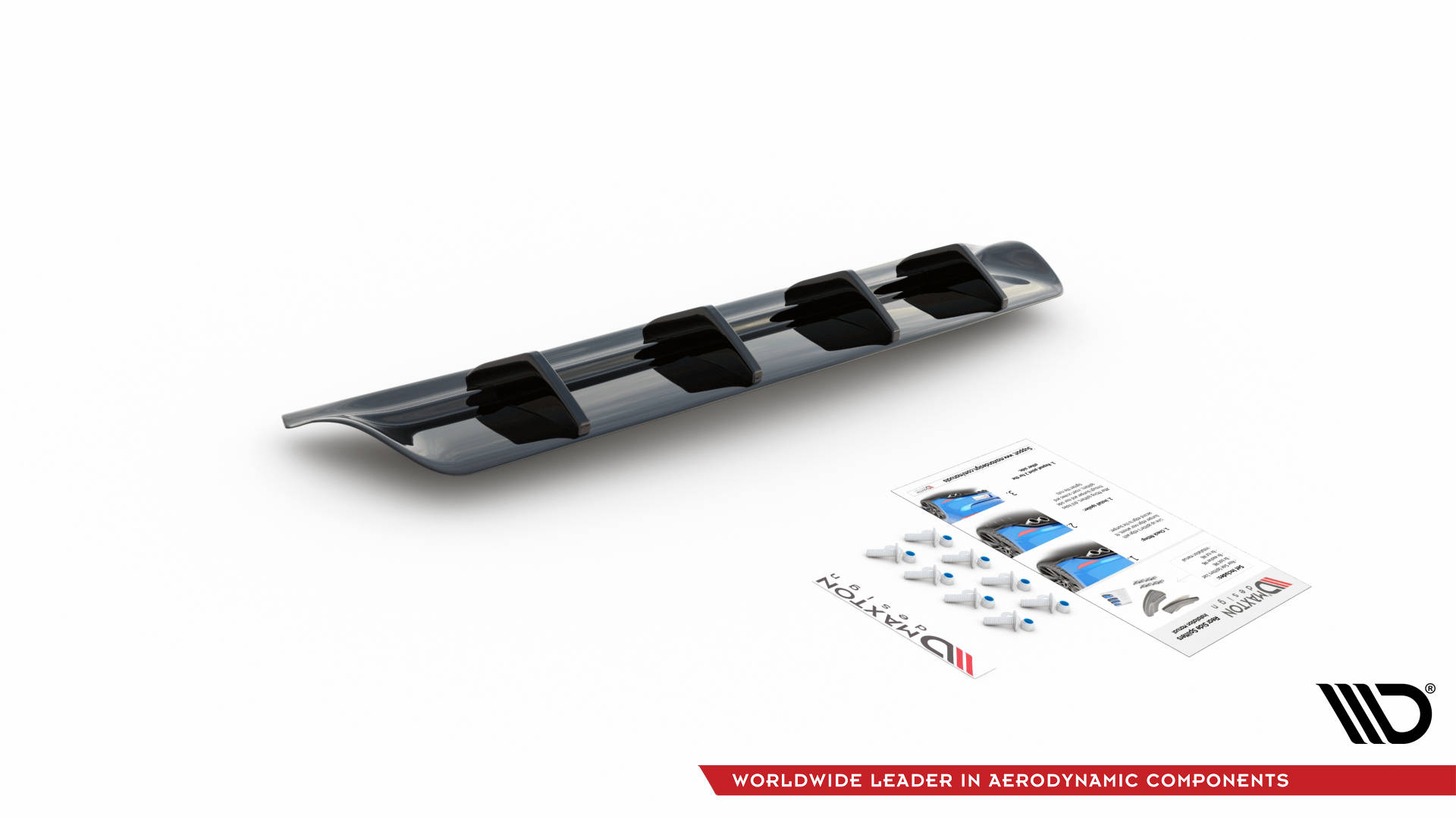 Heckansatz Diffusor passend für Maserati Ghibli Mk3 schwarz Hochglanz
