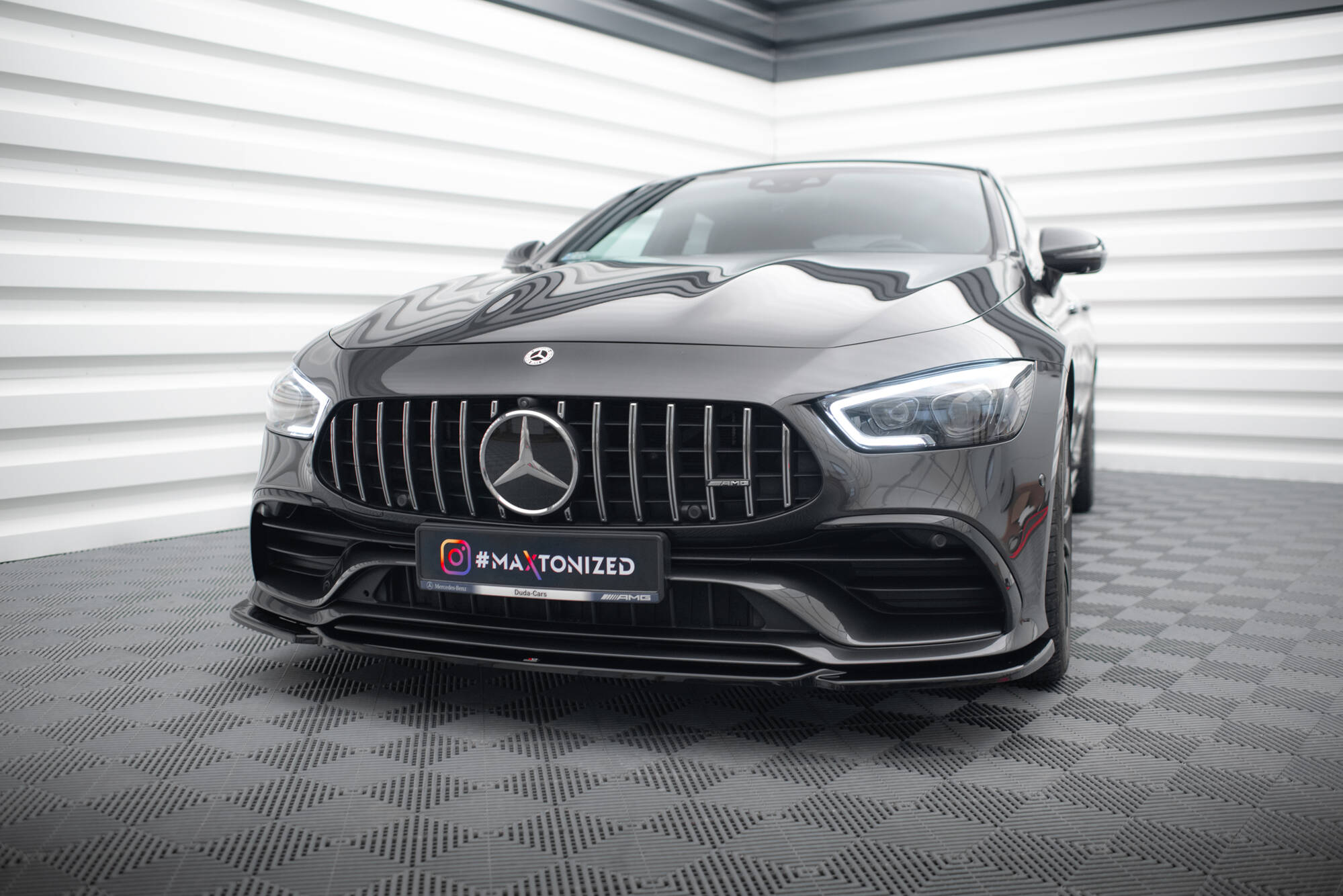 Street+ Spoilerlippe Front Ansatz V.1 passend für Mercedes-AMG GT 53 4-Door Coupe X290 schwarz Hochglanz