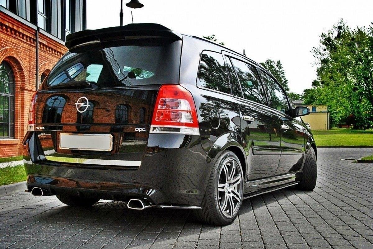 Heck Ansatz Flaps Diffusor für OPEL ZAFIRA B OPC / VXR schwarz Hochglanz