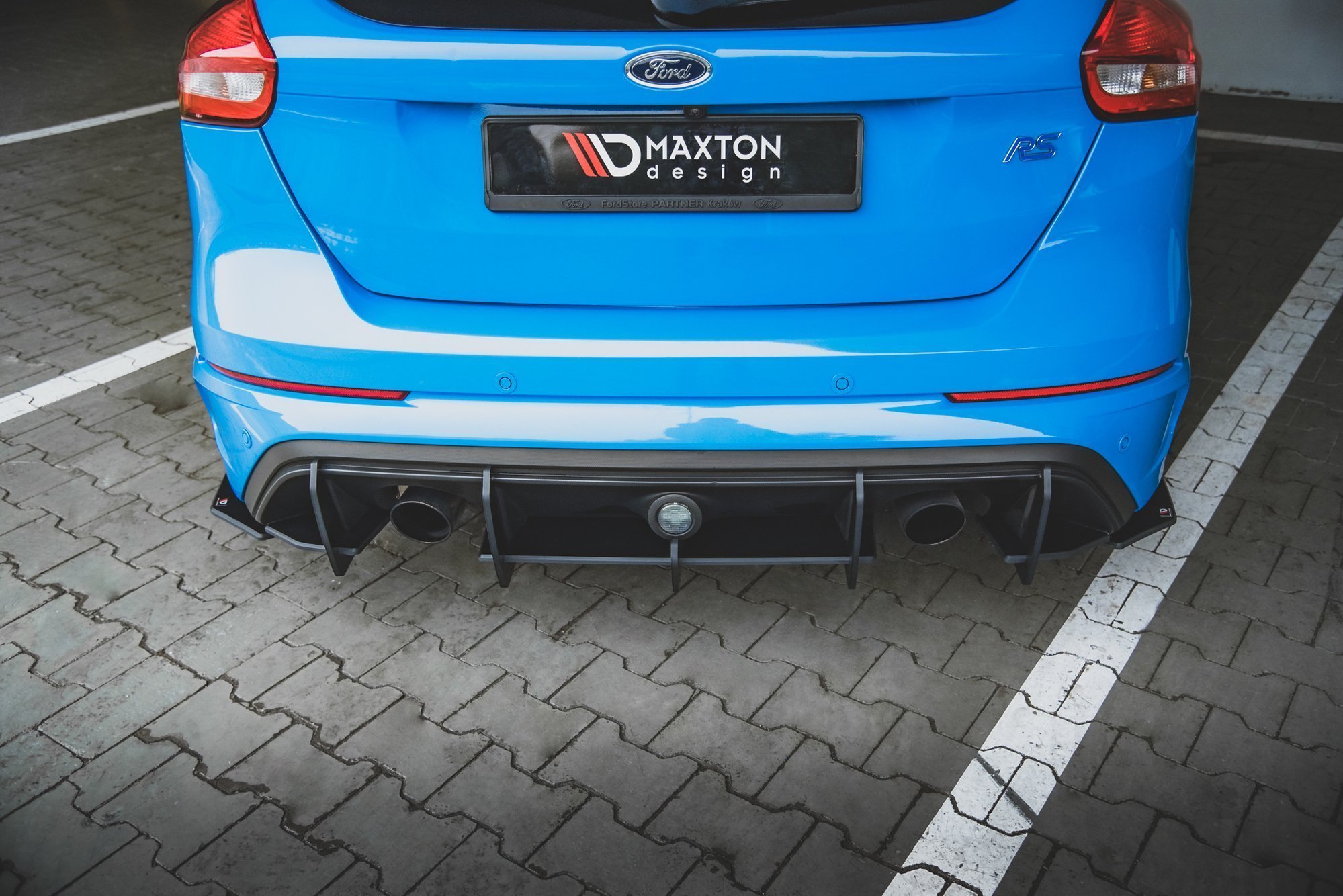 Street Pro Heckschürze Heck Ansatz Diffusor passend für Ford Focus RS Mk3 rot