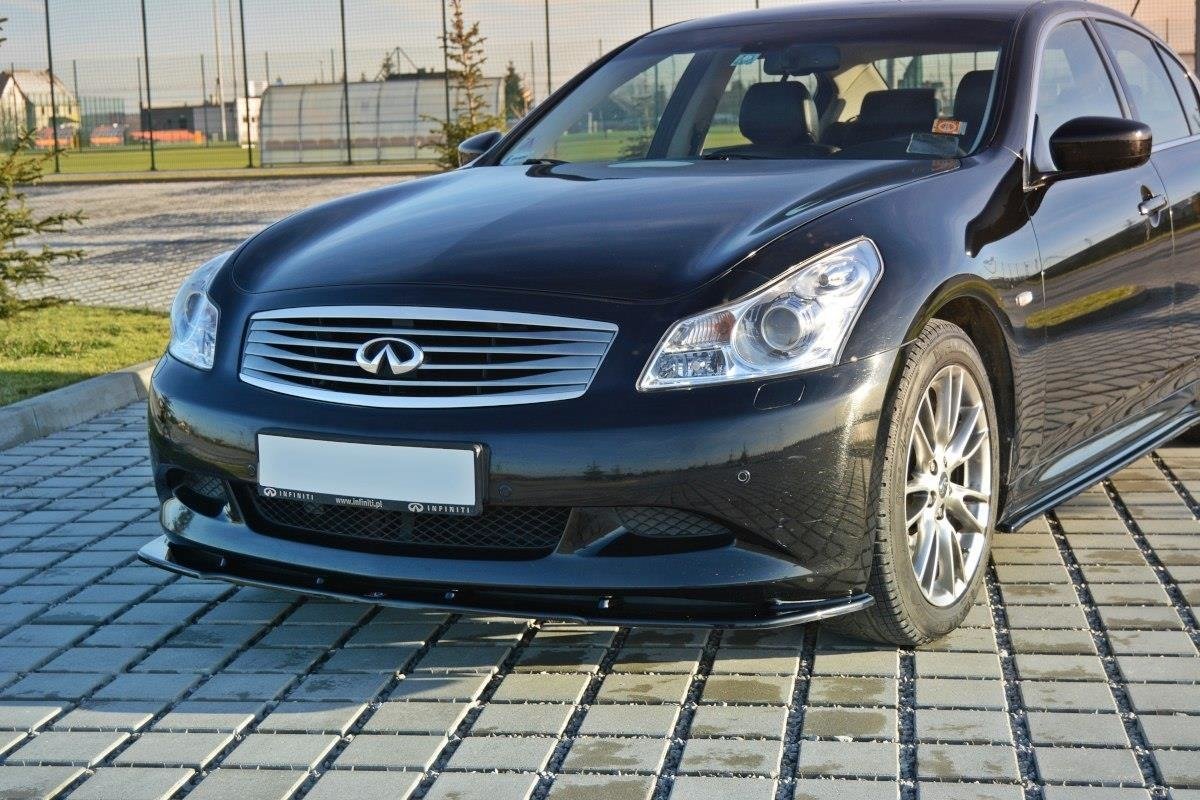Frontlippe V.1 passend für Infiniti G37 Limousine schwarz Hochglanz