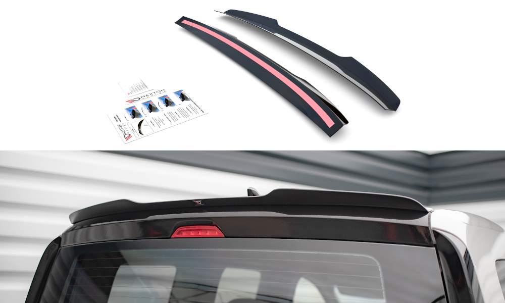 Heck Spoiler Aufsatz Abrisskante passend für VW Caddy Mk5 schwarz Hochglanz