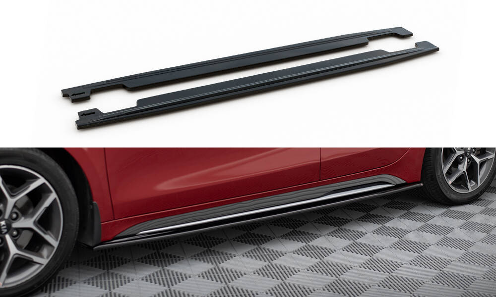 Seitenschweller Ansatz für Kia Ceed GT / GT-Line Mk3 / Proceed Mk1 schwarz Hochglanz