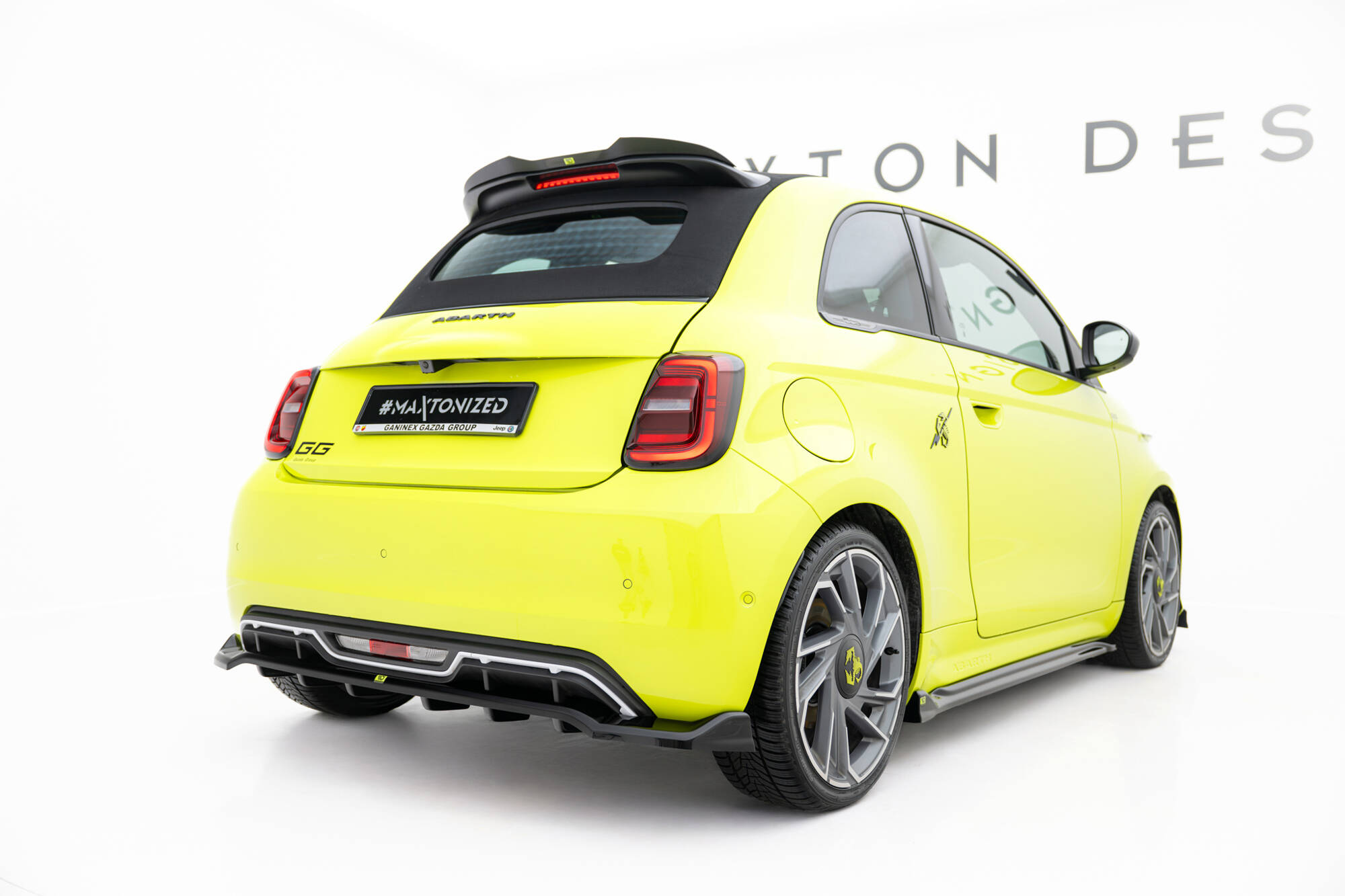 Diffusor Heckansatz passend für ABARTH 500e schwarz Hochglanz