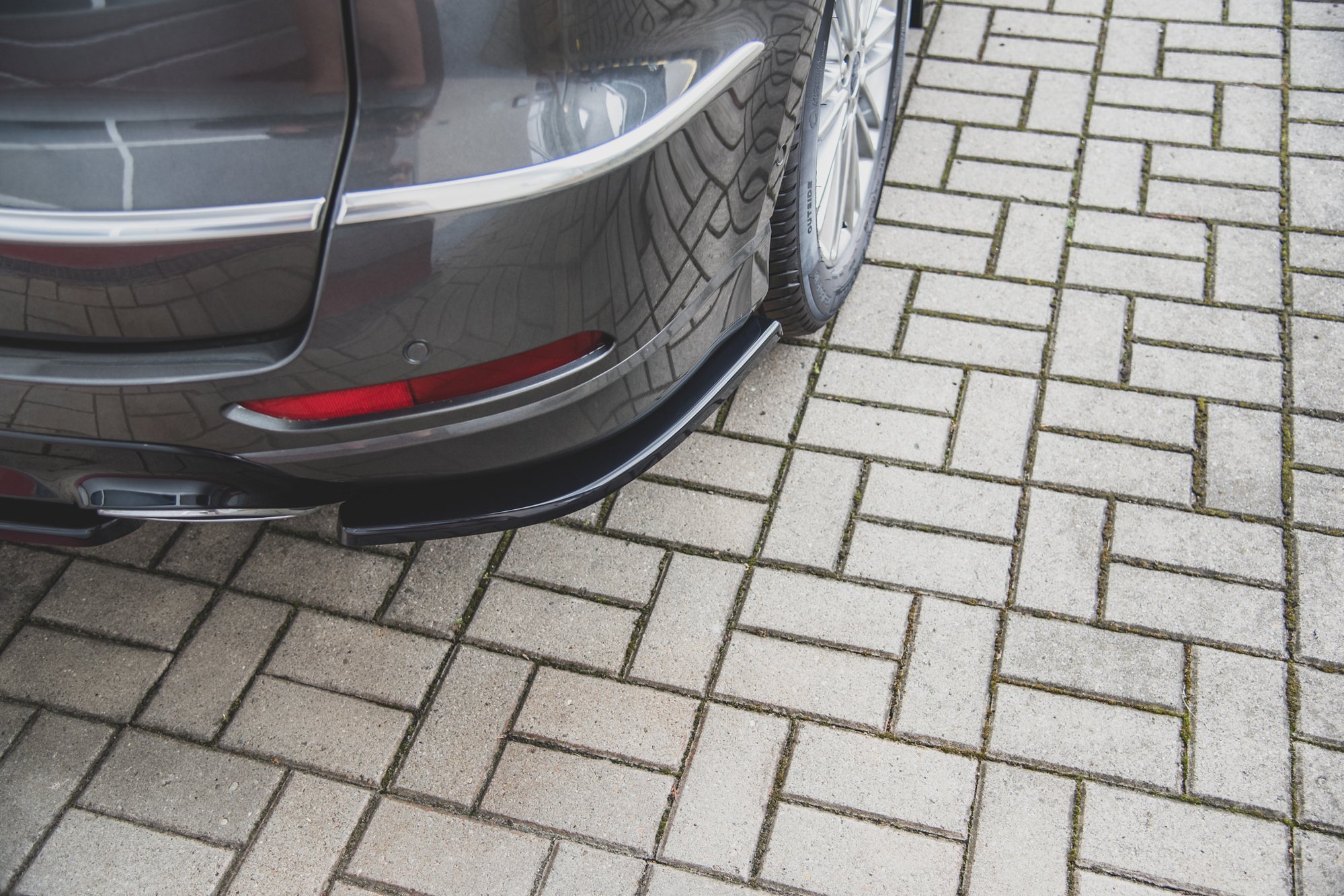 Heck Ansatz Flaps Diffusor für Ford S-Max Vignale Mk2 Facelift schwarz matt