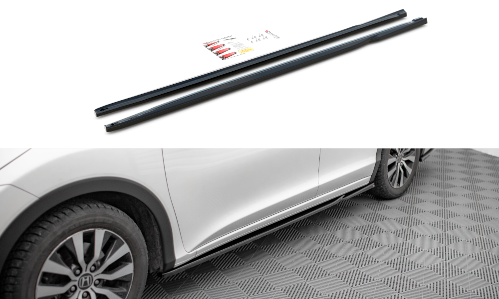 Street+ Seitenschweller Leisten passend für Honda Civic Mk9 schwarz Hochglanz