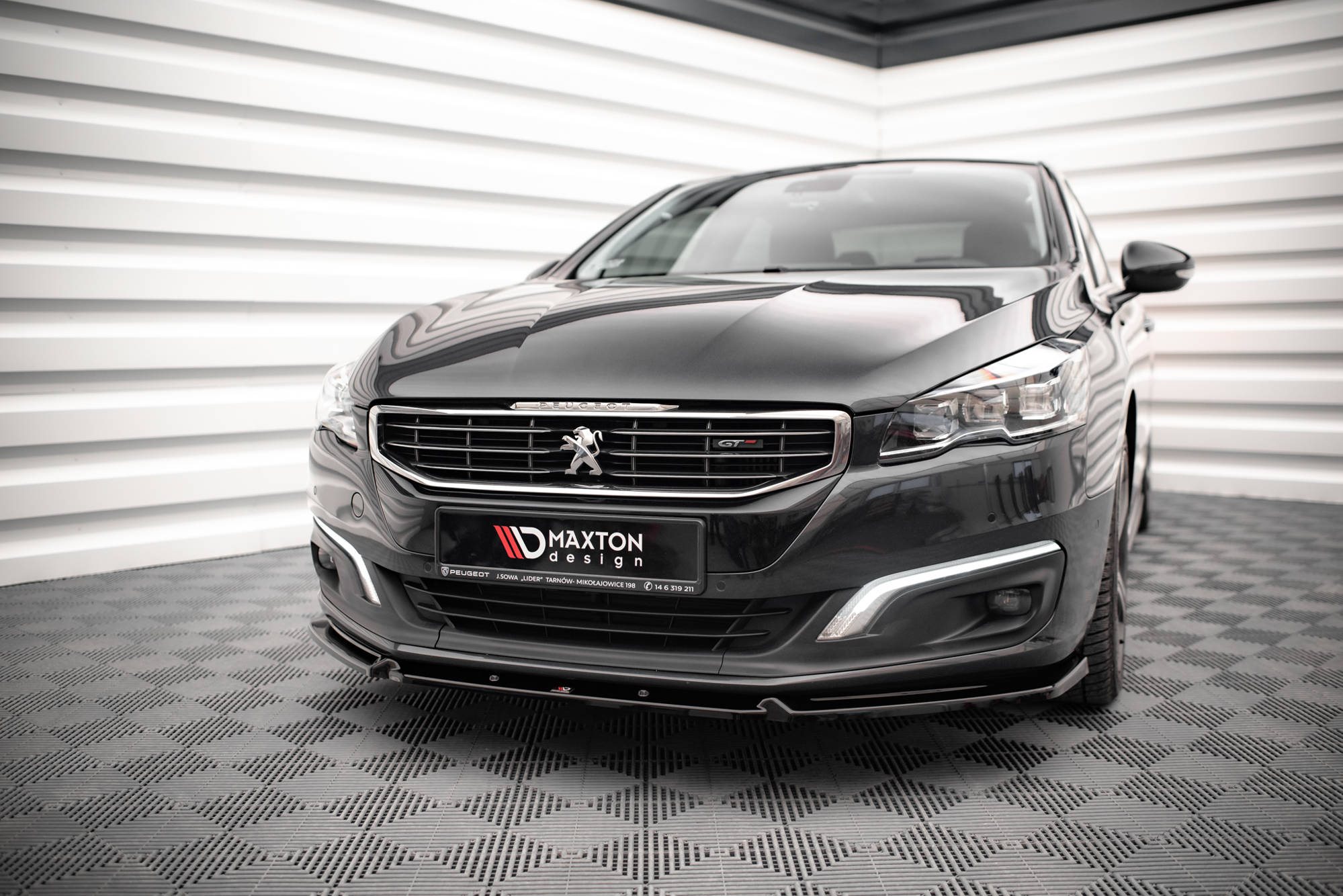 Street+ Spoilerlippe Front Ansatz V.1 passend für Peugeot 508 GT Mk1 FL schwarz Hochglanz