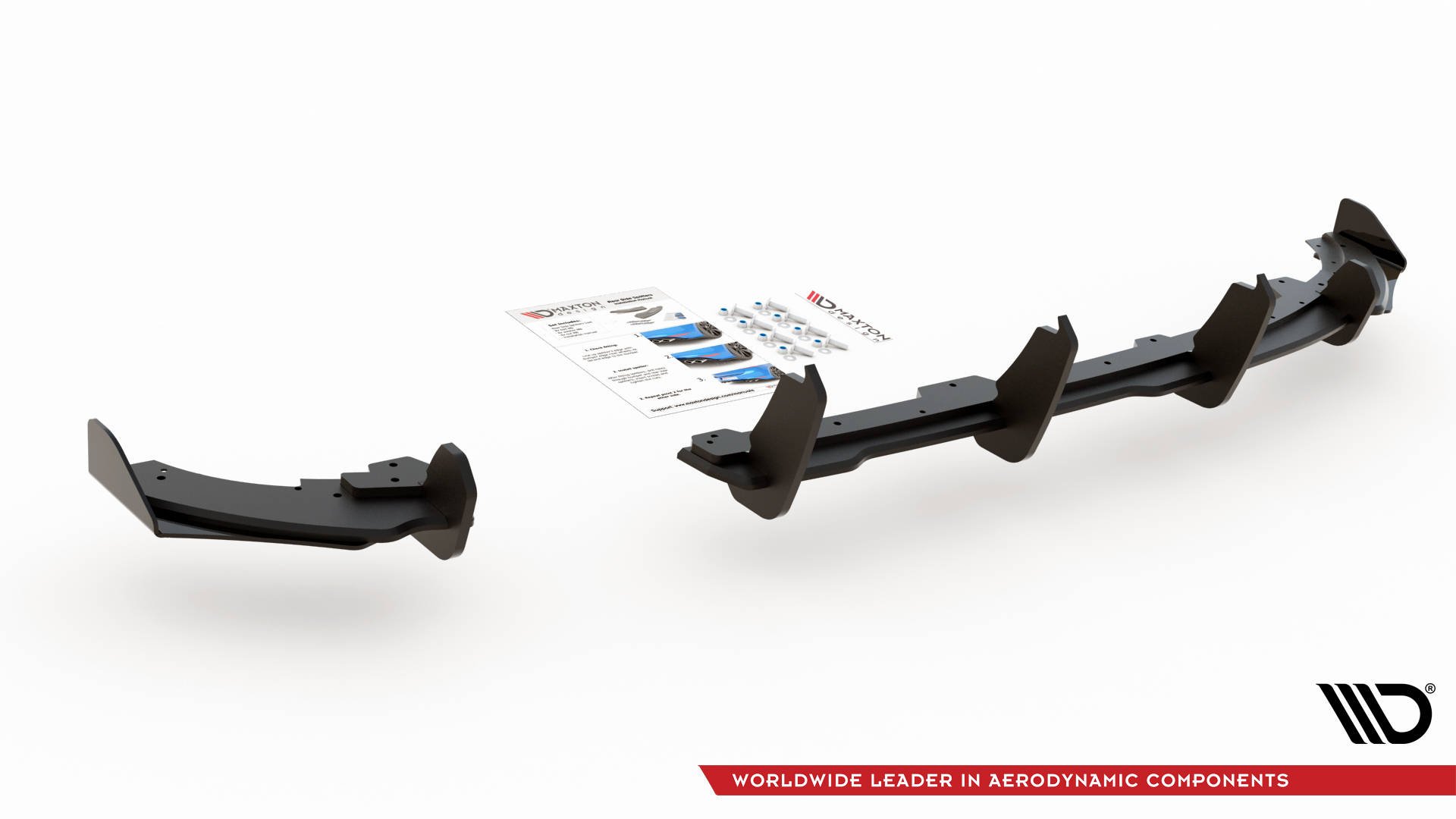 Street Pro Heck Ansatz Diffusor + Flaps passend für VW Polo GTI Mk6 schwarz Hochglanz