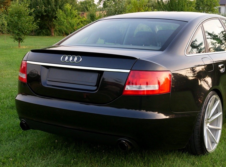 Spoiler CAP für Audi A6 S-line C6 Limousine schwarz Hochglanz