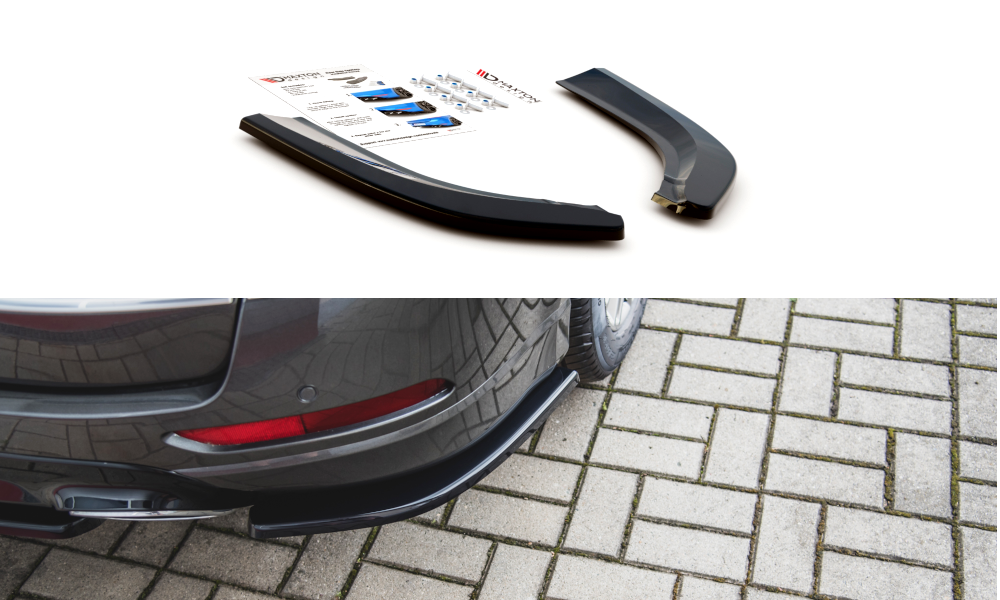 Heck Ansatz Flaps Diffusor für Ford S-Max Vignale Mk2 Facelift schwarz matt