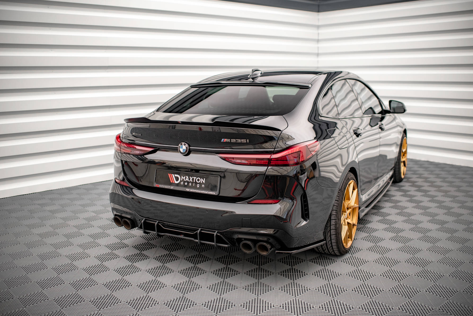 Street Pro Heckschürze Heck Ansatz Diffusor passend für BMW M235i Gran Coupe F44 rot