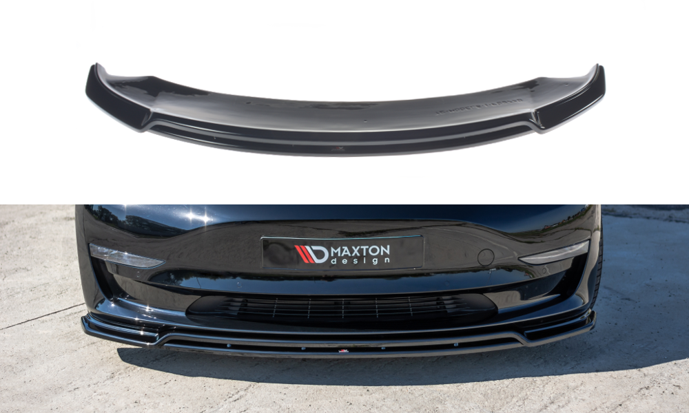 Frontlippe V.2 passend für Tesla Model 3 schwarz Hochglanz