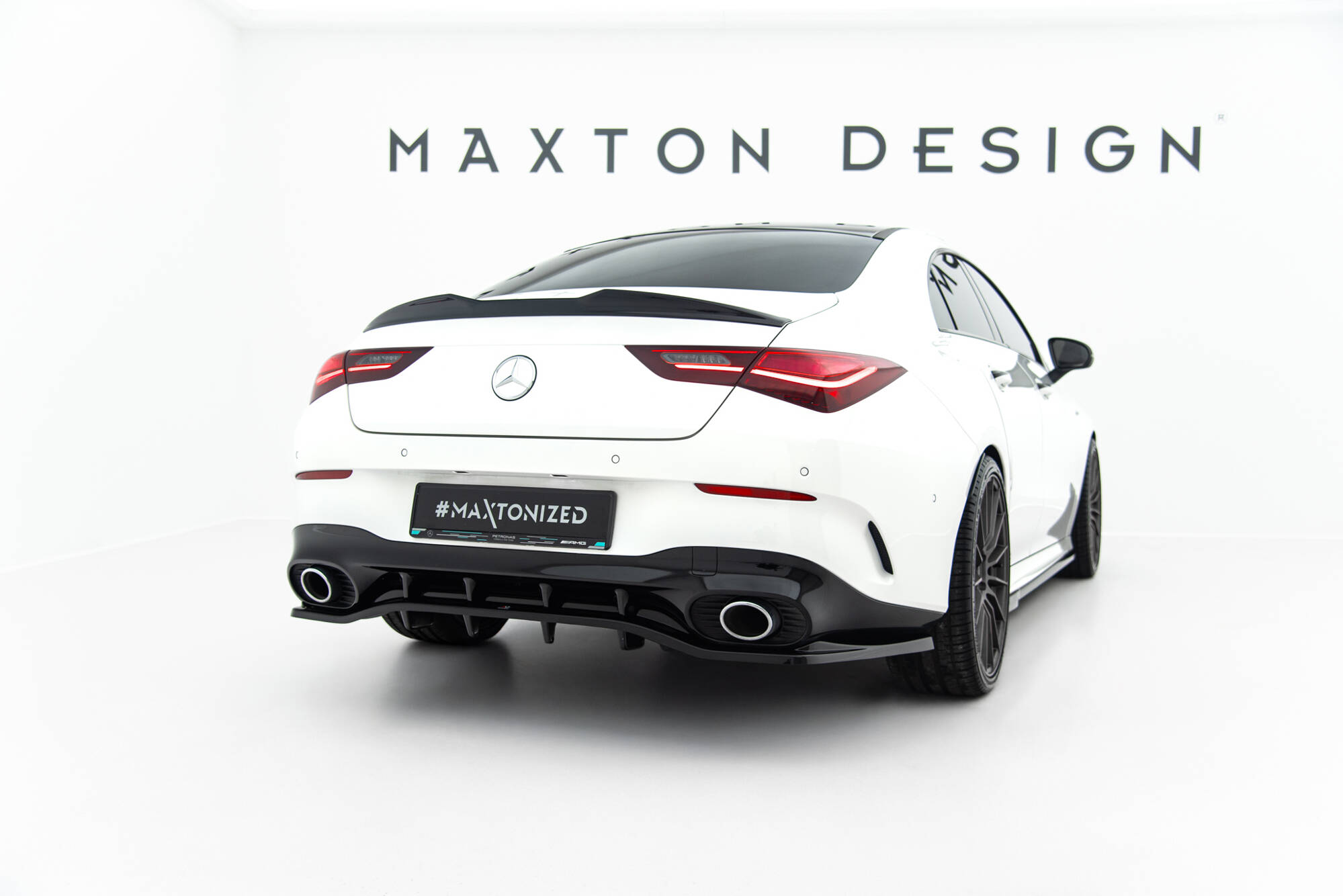 Heck Spoiler Aufsatz Abrisskante 3D passend für Mercedes CLA Coupe C118 FL schwarz Hochglanz