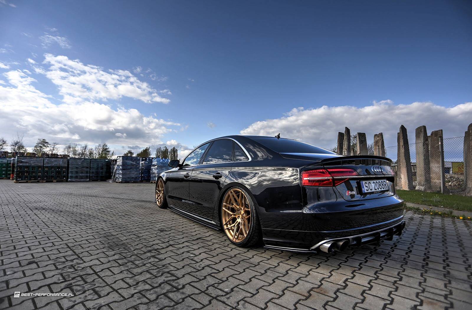 Spoiler CAP für Audi S8 D4 Facelift schwarz Hochglanz