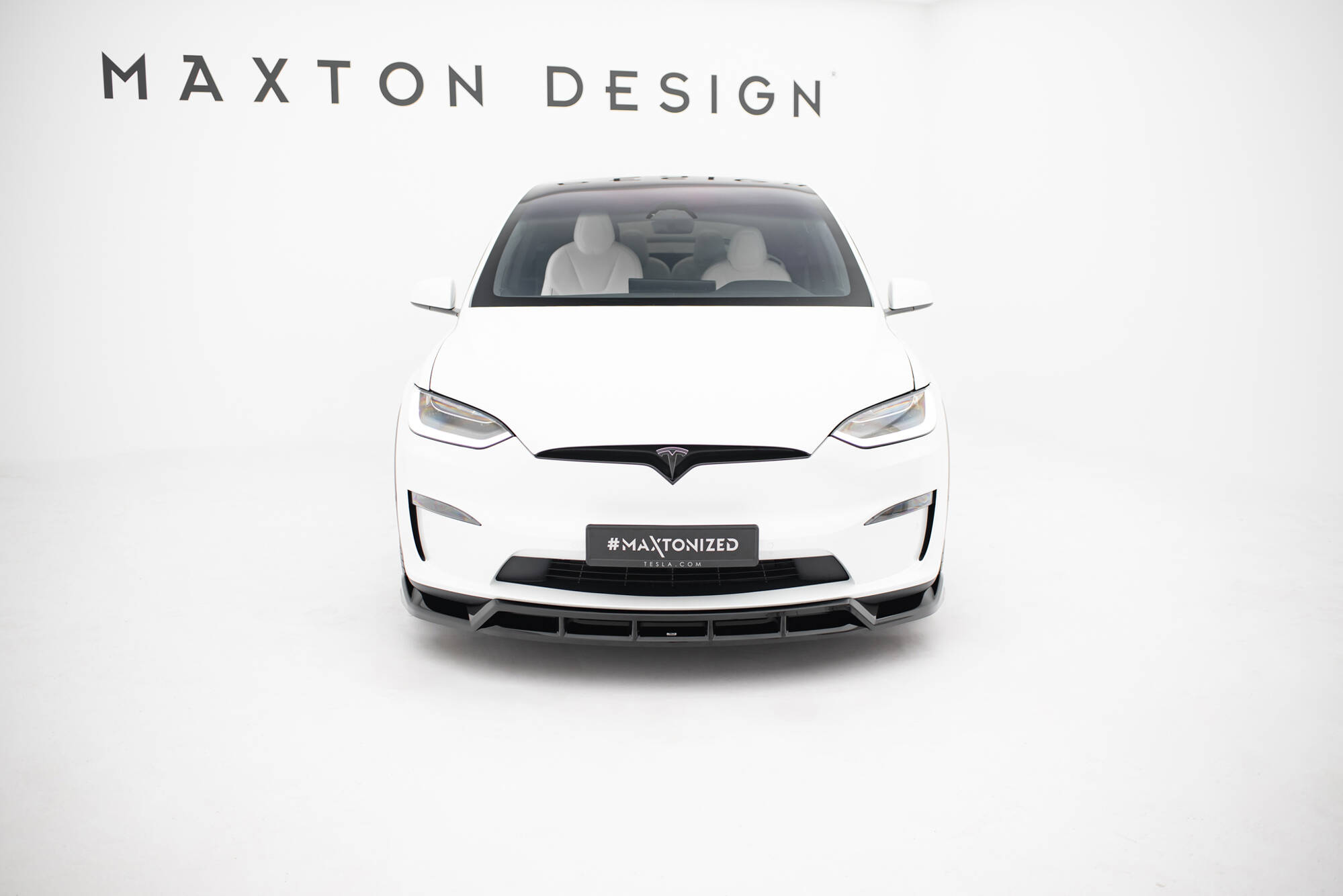 Frontlippe V.3 passend für Tesla Model X Mk1 FL schwarz Hochglanz