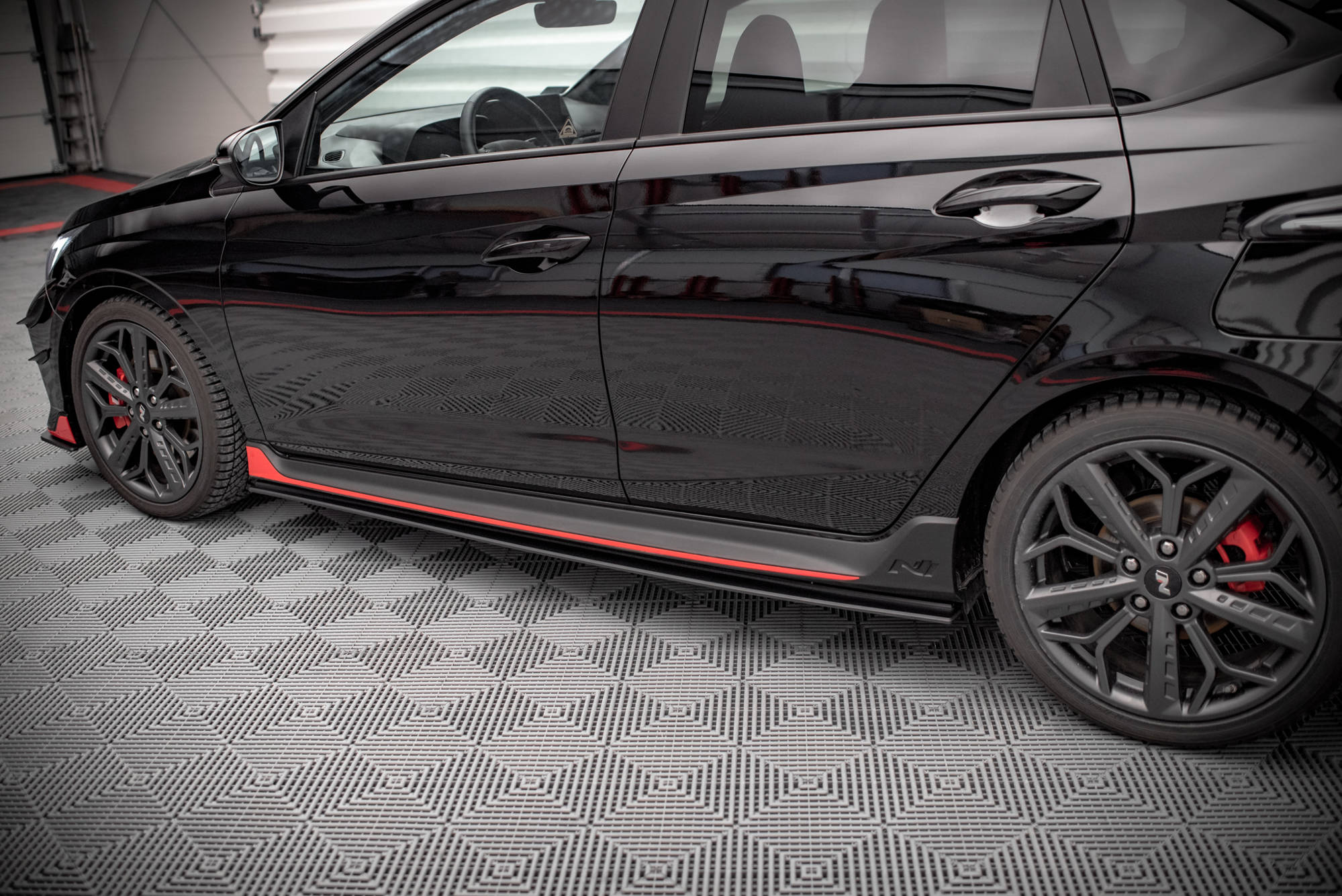 Street Pro Seitenschweller Leisten passend für Hyundai I20 N Mk3 rot